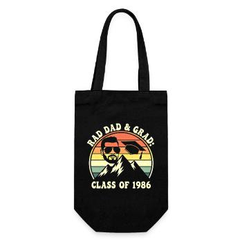 Rad Dad Grad Class of 1986 Retro - Geschenkbeutel für Flaschen - Schwarz - Vorne