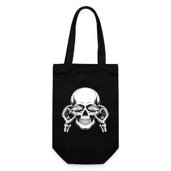 Skull motif with fish - Gift Bag for Bottles - black - Front