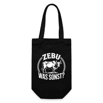 Zebu Was Sonst? Grafik - Geschenkbeutel für Flaschen - Schwarz - Vorne