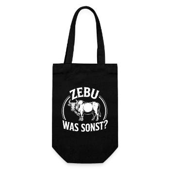 Zebu Was Sonst Retro Logo - Geschenkbeutel für Flaschen - Schwarz - Vorne