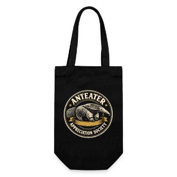 Ameisenbär Fanclub | Retro Wildtier Motiv - Geschenkbeutel für Flaschen - Schwarz - Vorne