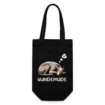 Hundemüde Whippet Windhund Whippets Whippethalter - Geschenkbeutel für Flaschen - Schwarz - Vorne