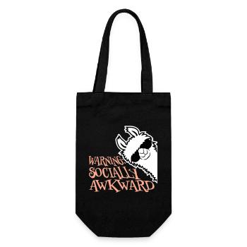 Lama Warning Socially Awkward Sonnenbrille Alpaka - Geschenkbeutel für Flaschen - Schwarz - Vorne