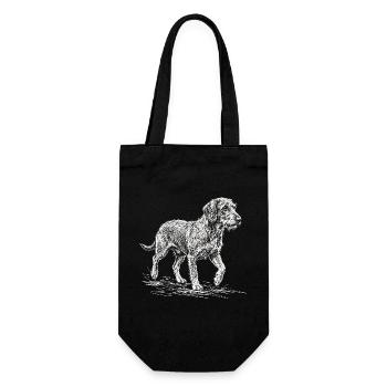Dachshund Sketch – Minimalist Dog Design - Gift Bag for Bottles - black - Front