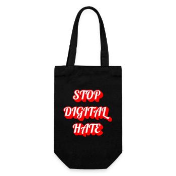 Stop Digital Hate – Statement gegen Cybermobbing & - Geschenkbeutel für Flaschen - Schwarz - Vorne