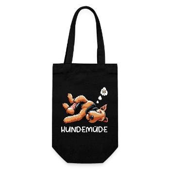 Hundemüde Airedale Terrier Airedales Airedale hund - Geschenkbeutel für Flaschen - Schwarz - Vorne