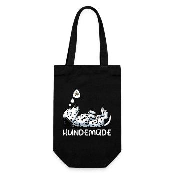 Hundemüde Dalmatiner Dalmatinerbesitzer Dalmatine - Geschenkbeutel für Flaschen - Schwarz - Vorne