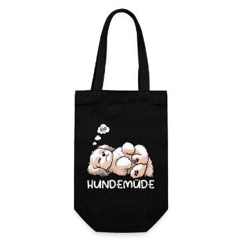 Hundemüde Bolonka Zwetna Bolonkabesitzer Bolonkas - Geschenkbeutel für Flaschen - Schwarz - Vorne