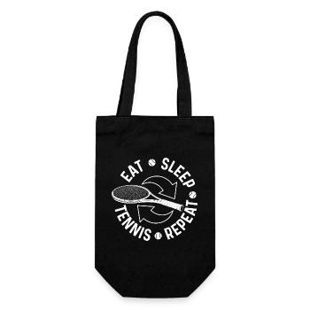 Eat Sleep Tennis Repeat Funny Tennis Life - Gift Bag for Bottles - black - Front