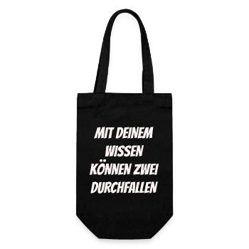 Mit deinem Wissen können zwei Durchfallen - Geschenkbeutel für Flaschen - Schwarz - Vorne