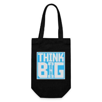 Think Big Start Small Motivation Mindset Wachstum  - Geschenkbeutel für Flaschen - Schwarz - Vorne