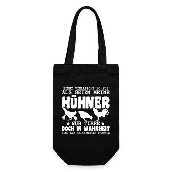 Hühnerflüsterer Huhn Hühnerhalter Hühner - Geschenkbeutel für Flaschen - Schwarz - Vorne