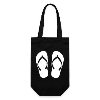 Flipflops_weiss_Sommer_Strand_Urlaub_Geschenk - Sac à bouteille - noir - Devant