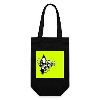 Collier squelette jaune fluo - Sac à bouteille - noir - Devant