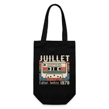Cassette 1979 Cadeau Anniversaire Juillet 1979  - Sac à bouteille - noir - Devant