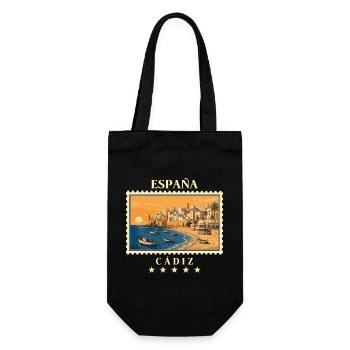 Spanien Cádiz Vintage Reisemarke - Geschenkbeutel für Flaschen - Schwarz - Vorne