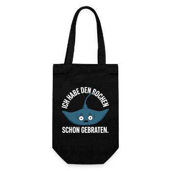 Rochen Schon Gebraten Stachelrochen Manta Rochen - Geschenkbeutel für Flaschen - Schwarz - Vorne