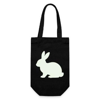 Zarte Kaninchen Silhouette - Geschenkbeutel für Flaschen - Schwarz - Vorne