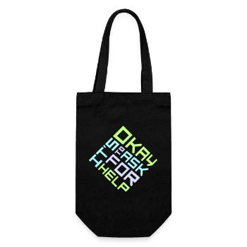 It's Okay To Ask For Help Help Questions Saying Logo - Gift Bag for Bottles - black - Front