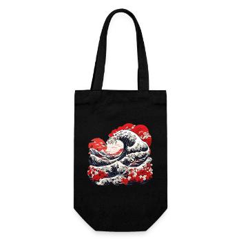 Great Wave of Kanagawa - Gift Bag for Bottles - black - Front