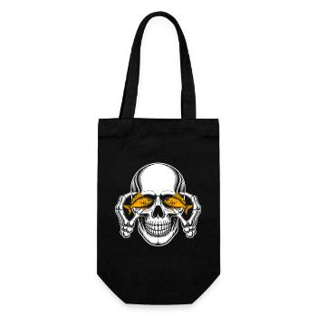 Skull with goldfish eyes - Gift Bag for Bottles - black - Front
