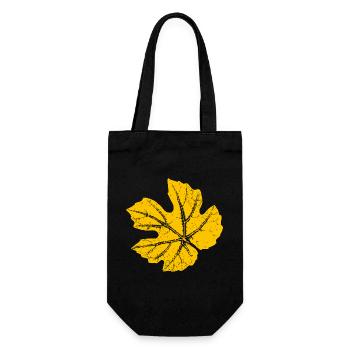 Weinblatt / Blatt Weinrebe - Botanisch - Geschenkbeutel für Flaschen - Schwarz - Vorne