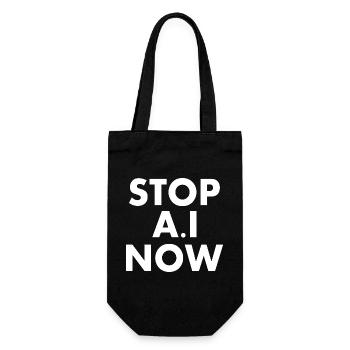 Stop ai - Geschenkbeutel für Flaschen - Schwarz - Vorne