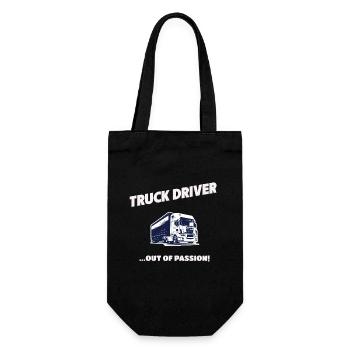 Truck Driver Out Of Passion LKW Fahrer Geschenk - Geschenkbeutel für Flaschen - Schwarz - Vorne