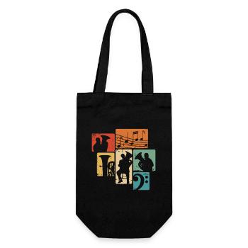 Tuba Orchester Tubist Musiker Blasmusik - Geschenkbeutel für Flaschen - Schwarz - Vorne