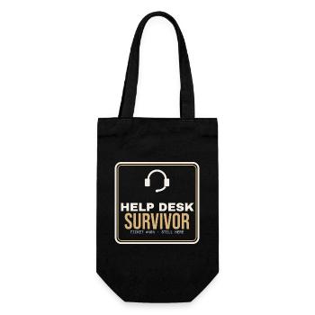 Help Desk Survivor – IT-Support Shirt - Geschenkbeutel für Flaschen - Schwarz - Vorne