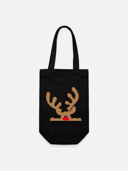 elch - Geschenkbeutel für Flaschen - Schwarz
