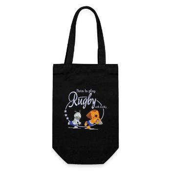 born to play rugby - Sac à bouteille - noir - Devant