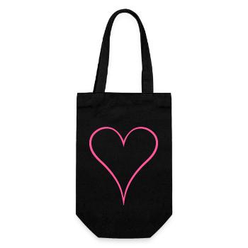 Herz Design neu Rosa - Geschenkbeutel für Flaschen - Schwarz - Vorne
