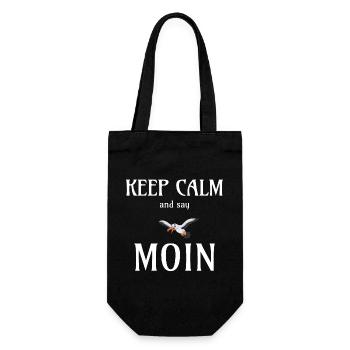 KEEP CALM AND SAY MOIN - Möwe Geschenk - Geschenkbeutel für Flaschen - Schwarz - Vorne