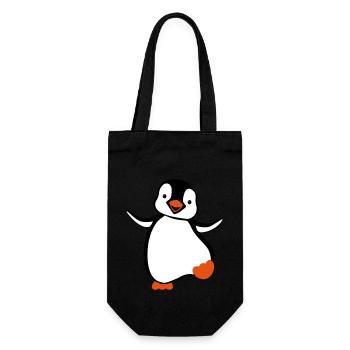 penguin - Gift Bag for Bottles - black - Front