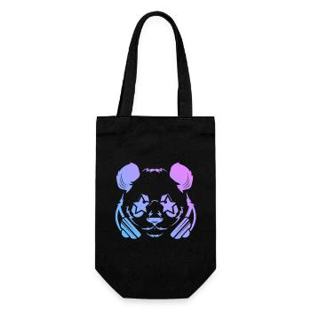 Panda Pandabär - Geschenkbeutel für Flaschen - Schwarz - Vorne