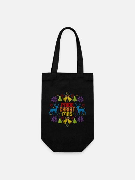 Affreux Noël Fierté Noël LGBTQ Arc-en-ciel - Sac à bouteille - noir