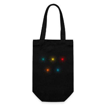 STERN. STERN. STERNE. FEST. JAHRESTAG. WEIHNACHTEN. - Geschenkbeutel für Flaschen - Schwarz - Vorne