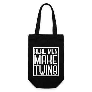 Real Men Make Twins - Happy Father's Day Gift - Gift Bag for Bottles - black - Front