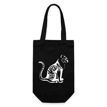 Conception élégante de la silhouette du tigre - Sac à bouteille - noir - Devant