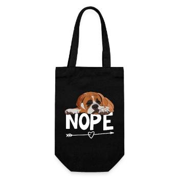 Boxer Hund Nope - Geschenkbeutel für Flaschen - Schwarz - Vorne