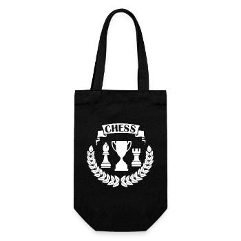 Schachbecher weiß - Geschenkbeutel für Flaschen - Schwarz - Vorne