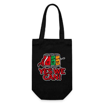 Superhero Beverage Cans Word Game Yes we can - Gift Bag for Bottles - black - Front