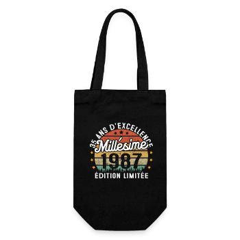 Cadeau d'anniversaire 35 Ans Millésime 1987 - Sac à bouteille - noir - Devant