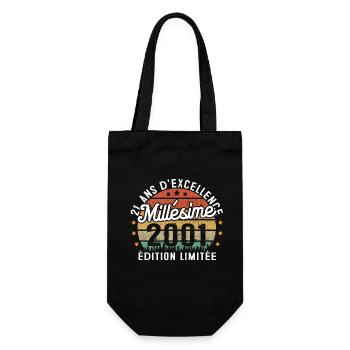 Cadeau d'anniversaire 21 Ans Millésime 2001 - Sac à bouteille - noir - Devant