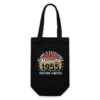 Cadeau d'anniversaire 67 Ans Millésime 1955 - Sac à bouteille - noir - Devant