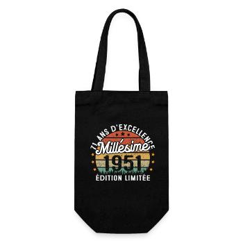 Cadeau d'anniversaire 71 Ans Millésime 1951 - Sac à bouteille - noir - Devant