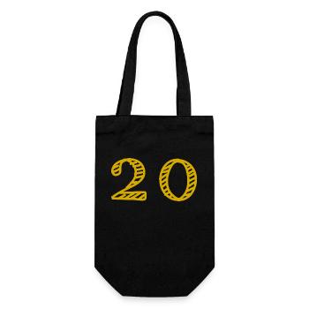 20 ANS. 20e ANNIVERSAIRE. ANNIVERSAIRE 20 ANS. 20 - Sac à bouteille - noir - Devant