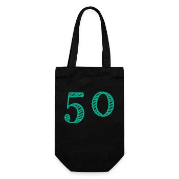 50 ANS. 50e ANNIVERSAIRE. ANNIVERSAIRE 50 ANS. 50 - Sac à bouteille - noir - Devant