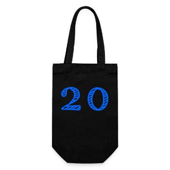 20 YEARS. 20th ANNIVERSARY. ANNIVERSARY 20 YEARS. 20 - Gift Bag for Bottles - black - Front